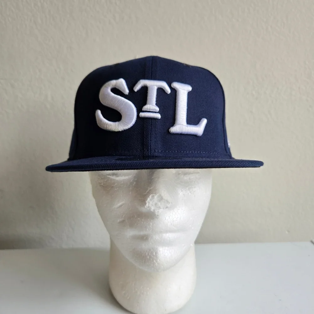 New Era 59FIFTY STL St Louis Cardinals Navy Blue Fitted Hat Size 7 1/4 Retro New